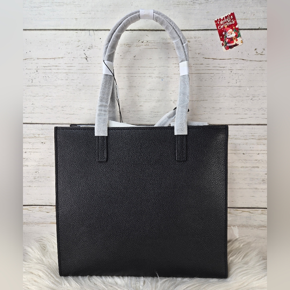 Marc Jacobs Grind Leather Black Tote Bag Women's Luxury Modern Contemporary - Picture 3 of 12